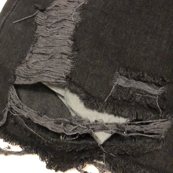 High waisted black denim shorts - Picture 5 of 7